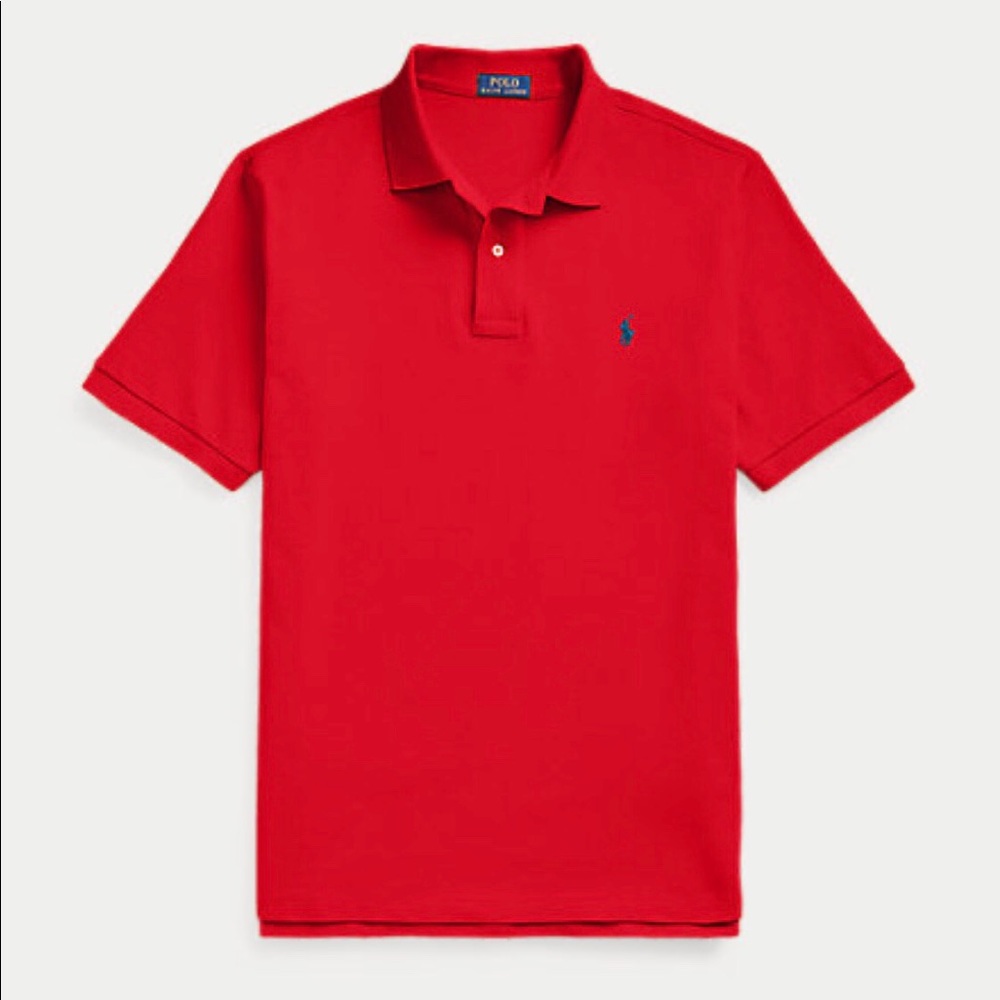 Men’s red Ralph Lauren polo shirt